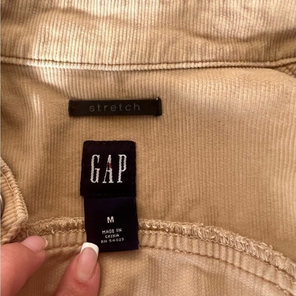 Gap Stretch Khaki Corduroy Button Up Jacket Woman’s Sz M Vintage Stretch - Picture 5 of 6